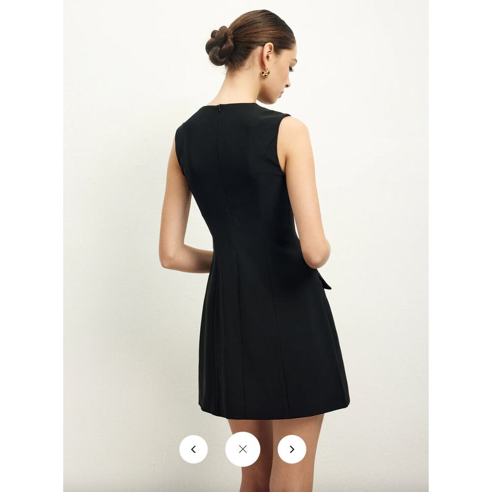 Commense Golden Rose Button Pocket Split Dress Sz… - image 4